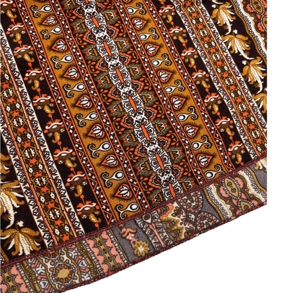 Shein Brezaya Boho Maxi Sundress Brown Orange Adj Skinny Straps Zip NWOT LG/8-10 - Picture 14 of 16